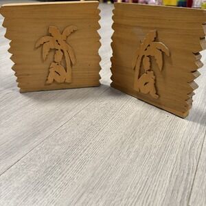 Palm Trees Bookends Set Of 2 Felted Bottom